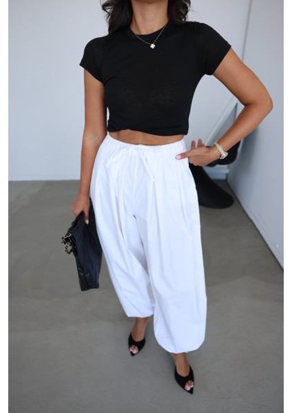 Beli Lastikli Paçası Ayarlamalı Şalvar Pantolon indirimleri
