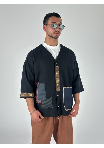 Tasarım Siyah Erkek Gömlek COC1073