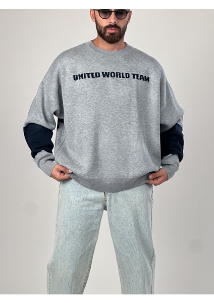 Oversize Gri New York Erkek Triko Sweat COC1042 fiyatları