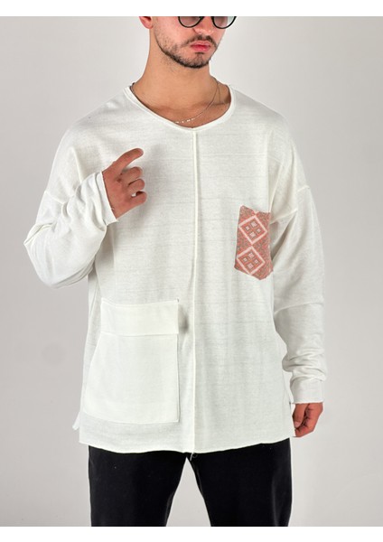 Turuncu Cep Detaylı Tasarım Sweatshirt COC1075 fiyatları