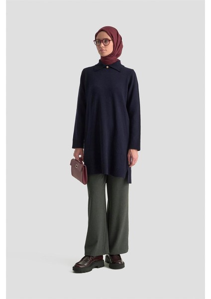 Polo Yaka Triko Tunik 25KD7003 Lacivert fiyatları