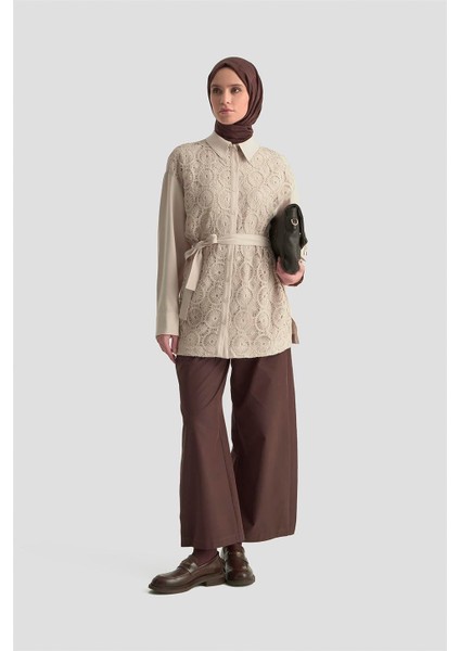 Dantelli Tunik 25KM1027 Bej fiyatları