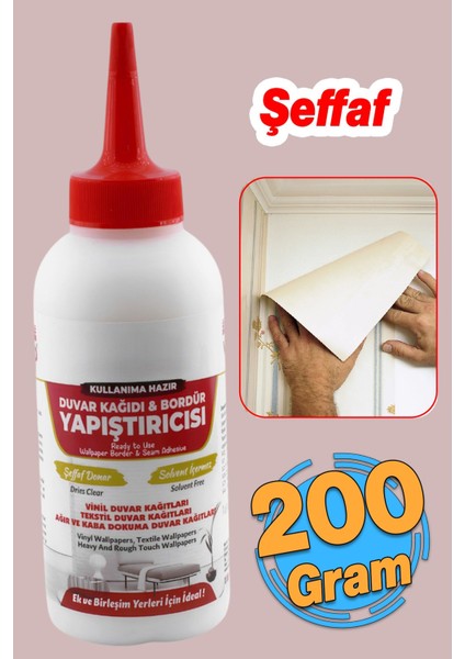 Hazır Şeffaf Duvar Kağıdı Tutkalı 250 Gr. , Bordür Vinil Tekstil El Işi Yapıştırıcı Tutkal fiyatları