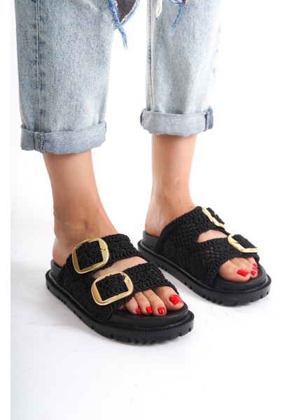 Winny Kadın Triko Iki Tokalı Günlük Terlik Sandalet indirimleri