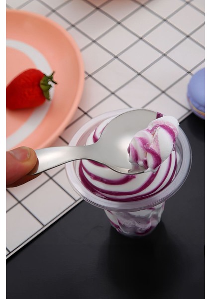 304 Çelik Mini 9 cm Tatlı Dondurma Muhallebi Baharat Kaşığı CIN752BYX fırsatları