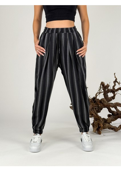 Dik Çizgi Pileli Kadın Jogger Pantolon COC1053