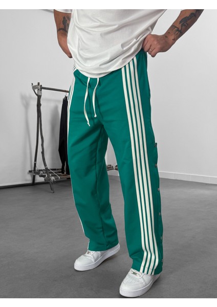 Şeritli Yeşil Erkek Baggy Pantolon COC1063 modelleri