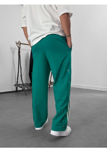 Şeritli Yeşil Erkek Baggy Pantolon COC1063 fırsatları