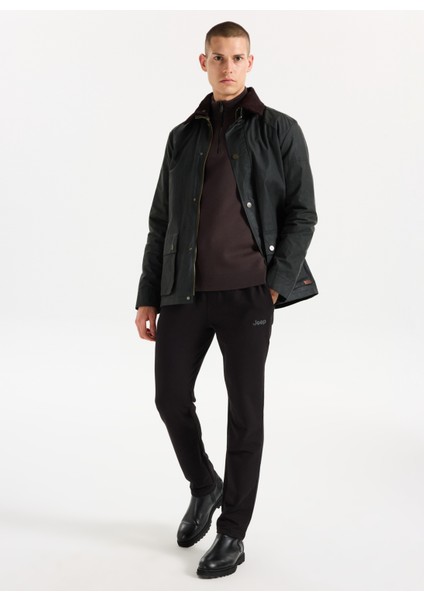 Dik Yaka Relaxed Düz Örgü Desenli Kahve Erkek Kazak J5WM-KZK7204 fiyatları