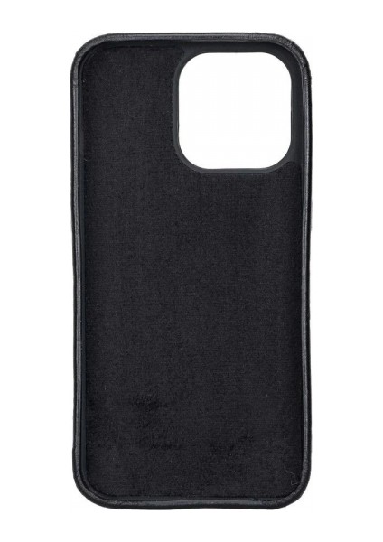 Apple iPhone 13 Pro Uyumlu Deri Arka Kapak Rock Rst1 Siyah modelleri