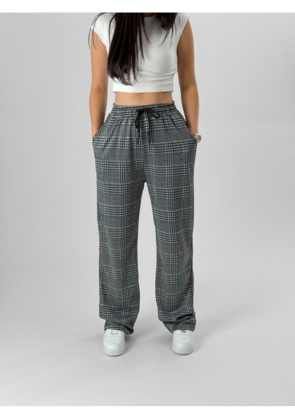 Ekose Kadın Baggy Pantolon COC1082