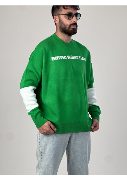 Oversize Yeşil New York Erkek Triko Sweat COC1044 fiyatları
