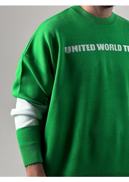 Oversize Yeşil New York Erkek Triko Sweat COC1044 indirimleri