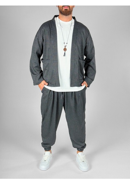 Desenli Gri Beyaz Erkek Takım COC1067