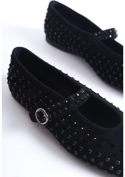 Erica Hakiki Deri Taş Detaylı Babet modelleri