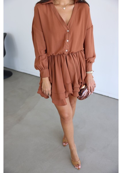 Gömlek Yaka Premium Şifon Elbise fiyatları