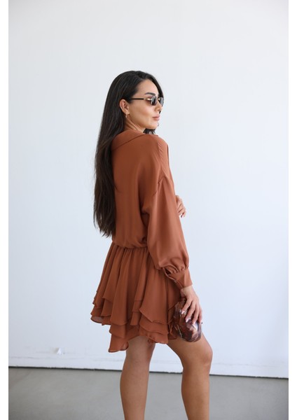 Gömlek Yaka Premium Şifon Elbise modelleri