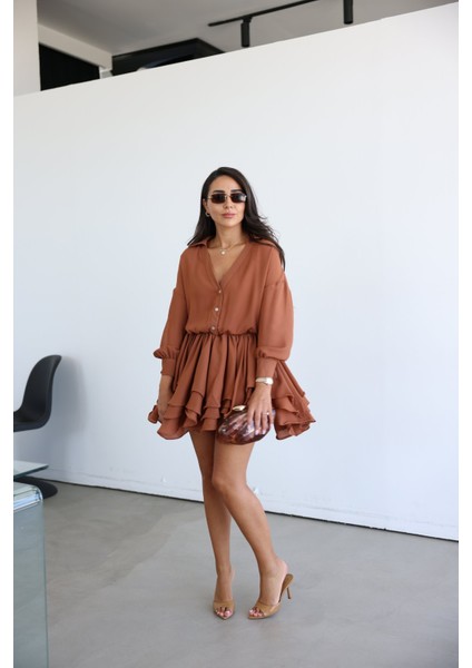 Gömlek Yaka Premium Şifon Elbise indirimleri