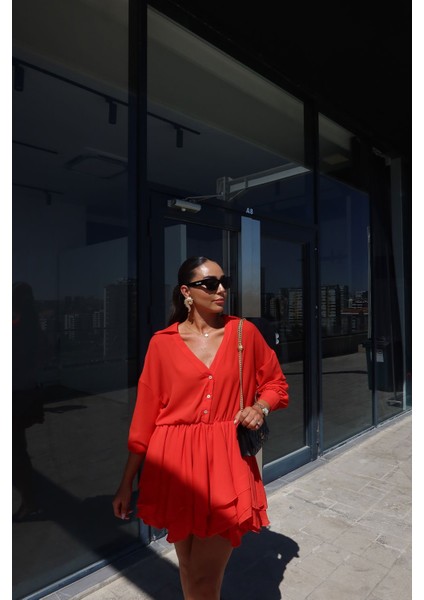 Gömlek Yaka Premium Şifon Elbise fiyatları