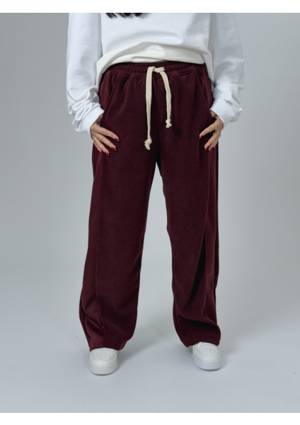 Oversize Bordo Kadın Baggy Eşofman COC2531