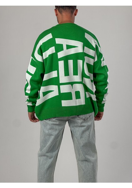 Bold Print Oversize Yeşil Erkek Sweat COC1021 indirimleri