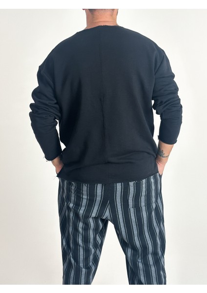 Erkek Basic Siyah Sweatshirt COC1019 fırsatları