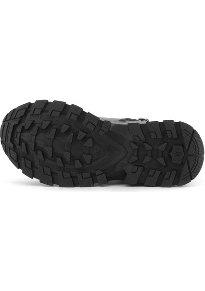 Hakiki Deri Gri Bordo Fermuarlı Trekking Çocuk Bot