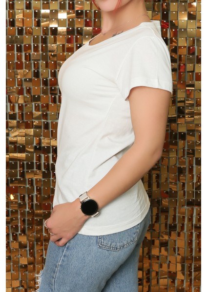 Kadın Sıfır Yaka Penye Terletmeyen Tshirt modelleri