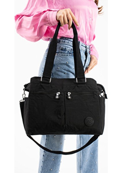 3026 büyük boy, çok bölmeli, su geçirmez tasarımlı, çapraz ve omuz askılı çanta