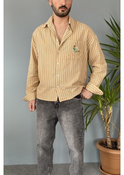 Cebi Çiçek Nakışlı Retro Erkek Gömlek fiyatları