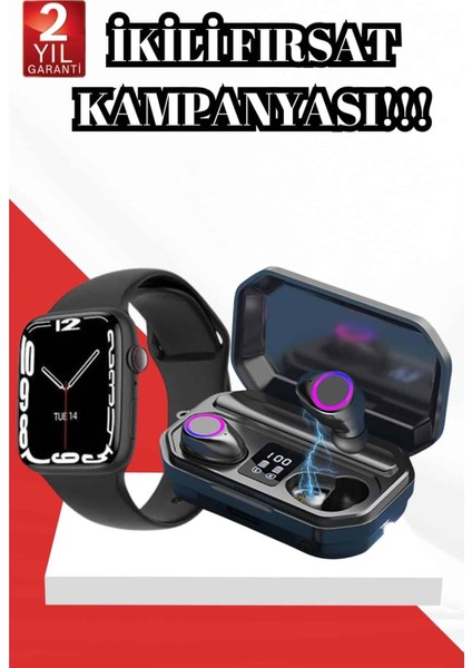 2025 Model Akıllı Saat ve Bluetooth Kulaklık 5.0 Bluetooth Bağlantılı Dokunmat - SBS9690-8236