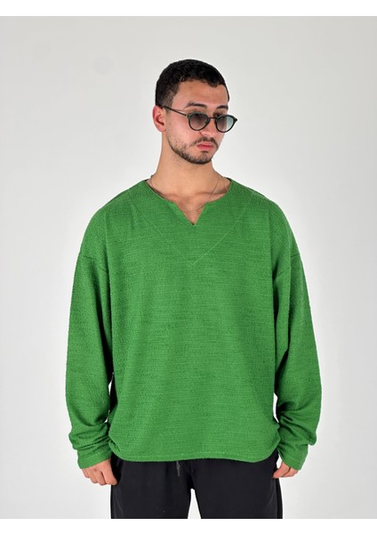 Tasarım Yeşil Erkek Sweatshirt COC1057