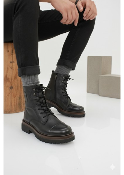 Hakiki Deri Hafif Kalın Taban Günlük Postal Erkek Bot ER5K/B755