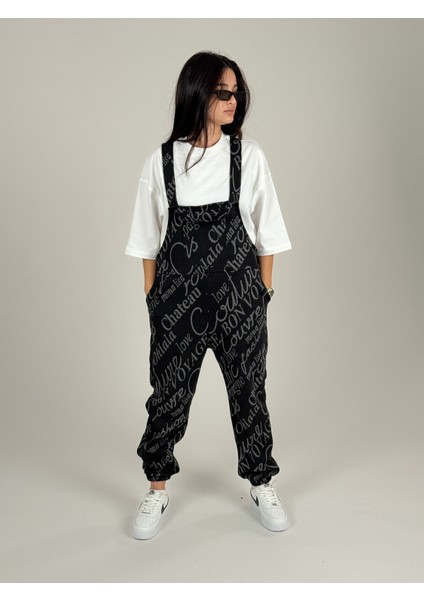 El Yazılı Salopet Kadın Jogger COC1085