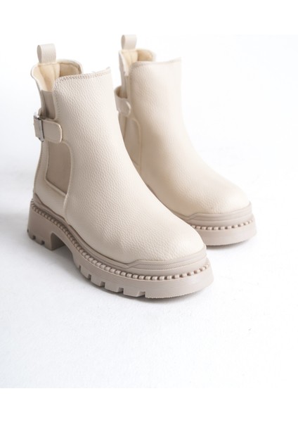 Alva Bej Kalın Tabanlı Toka Detaylı Lastikli Bot