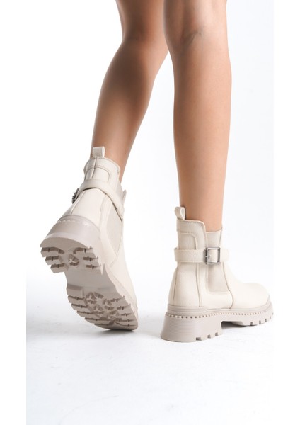 Alva Bej Kalın Tabanlı Toka Detaylı Lastikli Bot