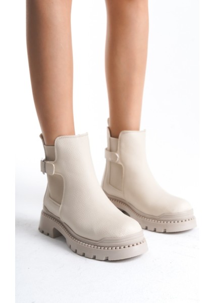 Alva Bej Kalın Tabanlı Toka Detaylı Lastikli Bot