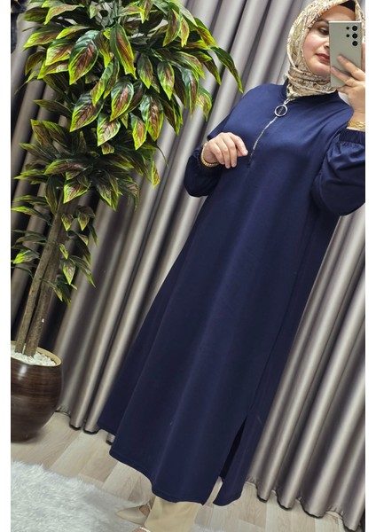 Kadın Tesettür Giyim Büyük Beden Fermuarlı Jumbo Uzun Tunik fırsatları