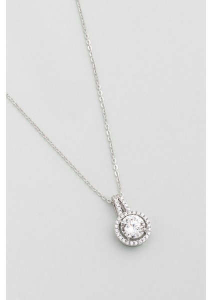 Mozanit Yansıması 18 Ayar Beyaz Altın Kaplama 46 cm Gümüş Kolye indirimleri