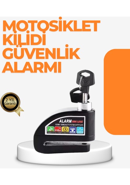 Alarm Sensörlü Disk Kilidi Motosiklet Scooter Bisiklet Güvenlik - SBS2225-6862