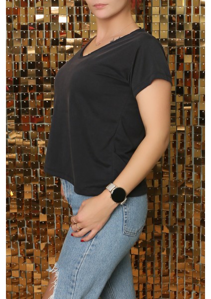 Regular Fit Terletmeyen Rahat Kesim V Yaka T Shirt modelleri