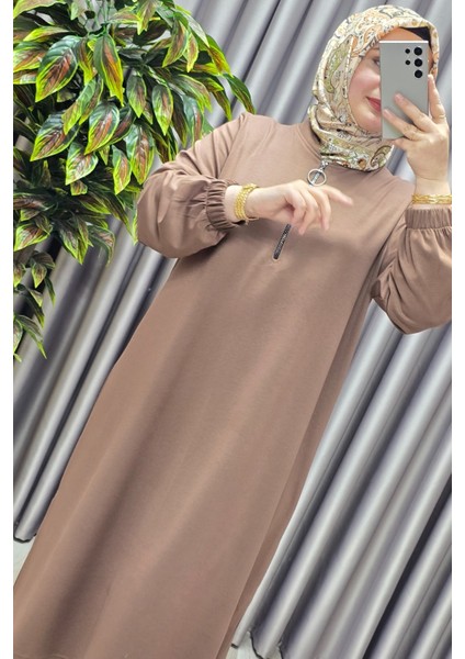 Kadın Tesettür Giyim Büyük Beden Fermuarlı Jumbo Uzun Tunik indirimleri