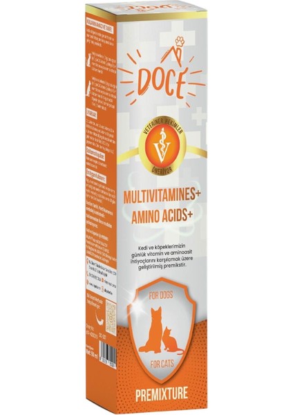 Kedş ve Köpek Multivitamin, Amionoasit 50ML