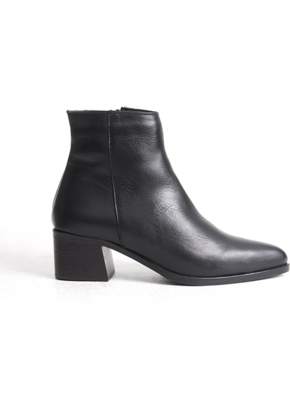 Zaha Hakiki Deri Fermuarlı Kalın Topuklu Kadın Bot fırsatları
