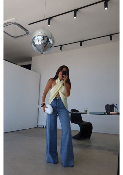 Paçası Kesik Taş Baskılı Jean fiyatları