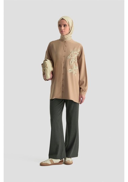 Nakışlı Tunik 25KD9020 Bej
