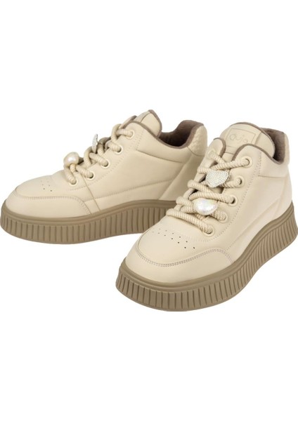 Esnek Taban Kadın Spor Ayakkabı Sneaker GJ-25K419-1 Bej fırsatları