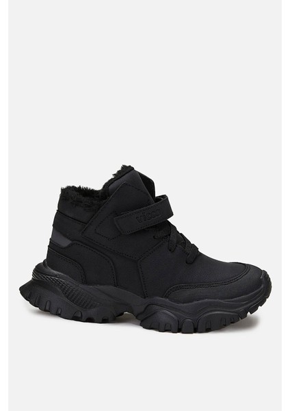 Gordon Kürklü Erkek Çocuk Siyah Bot