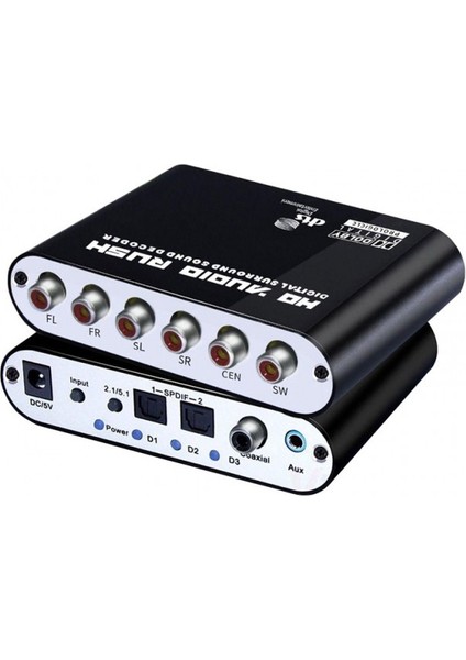 Dijital Koaksiyel Rca Hd Audio Rush Stereo 5.1 Dekoder Surround Ses Dönüştürücü