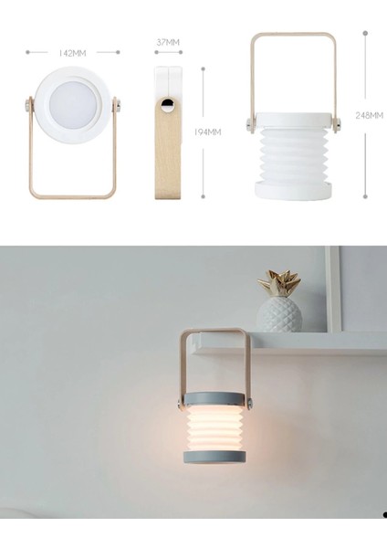 Jp-Dld Kamp Lambası Görünümlü Dekoratif Gece Lambası - Beyaz indirimleri